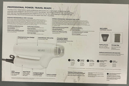 Paul Mitchell Neuro Dry Plus Global Edition Hair Dryer - White -Open Box