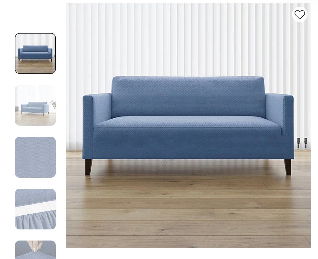 Thrifty 70 - No 918 Belmar Loveseat Slipcover - Blue (see measurements in pictures) - Used, Like New - AS IS - No Returns