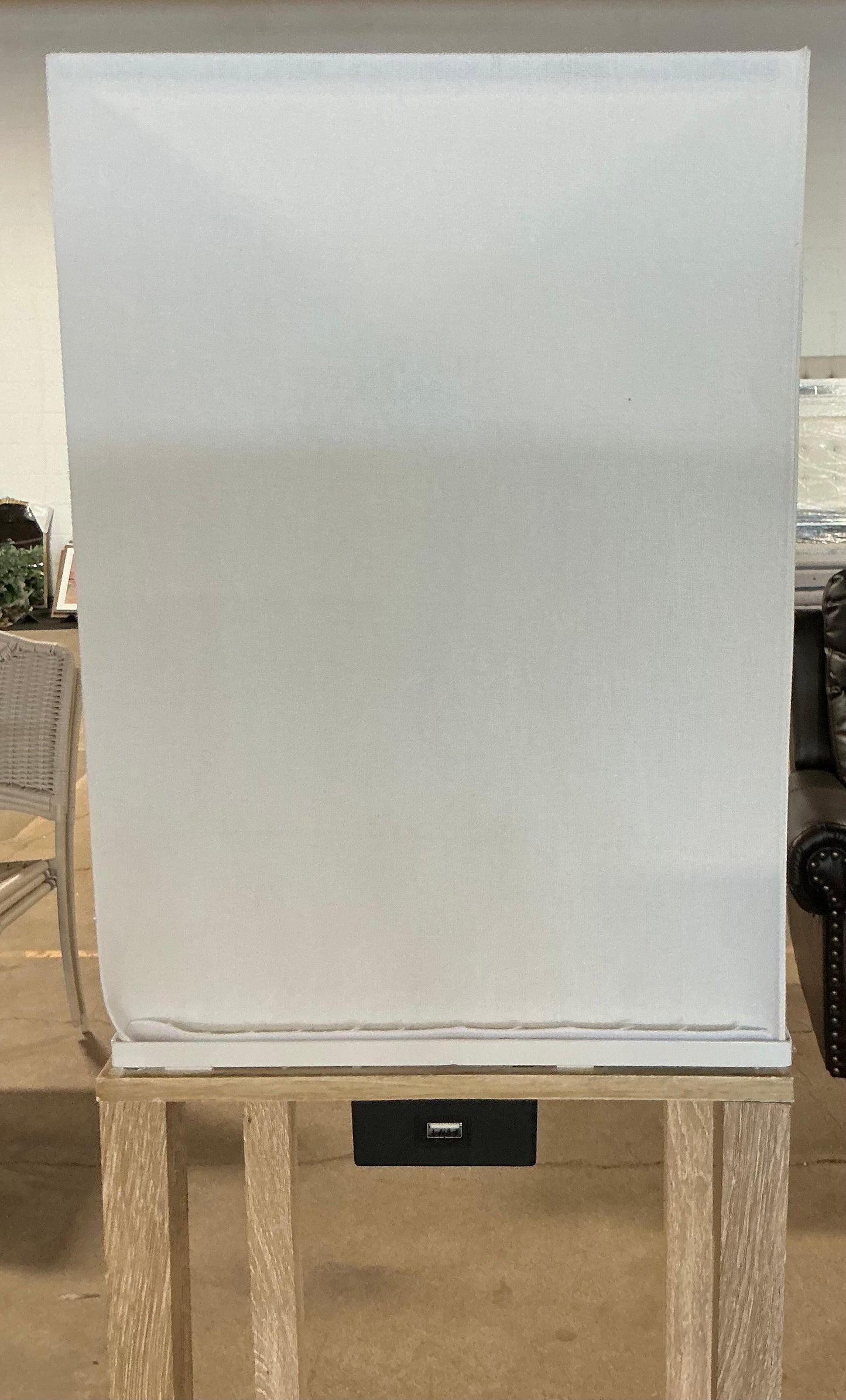 62.5" Alabaster Shelf Floor Lamp Light Brown - Linen Shade, MDF Body - Out of Box - Minor Cosmetic Damage (see pictures) - FOR PICKUP ONLY