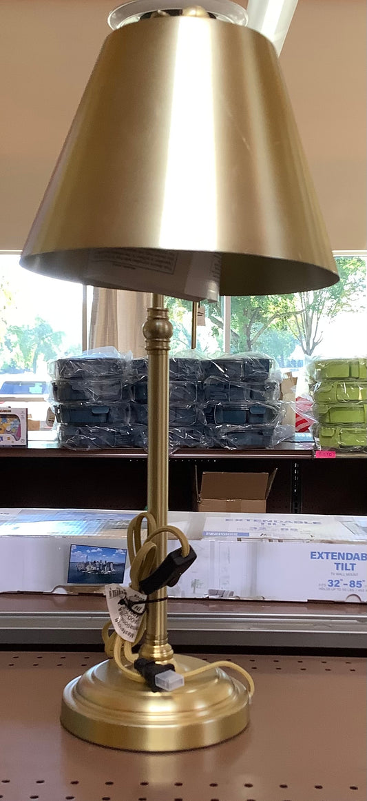Accented Metal Table Lamp Brass (Includes LED Light Bulb)