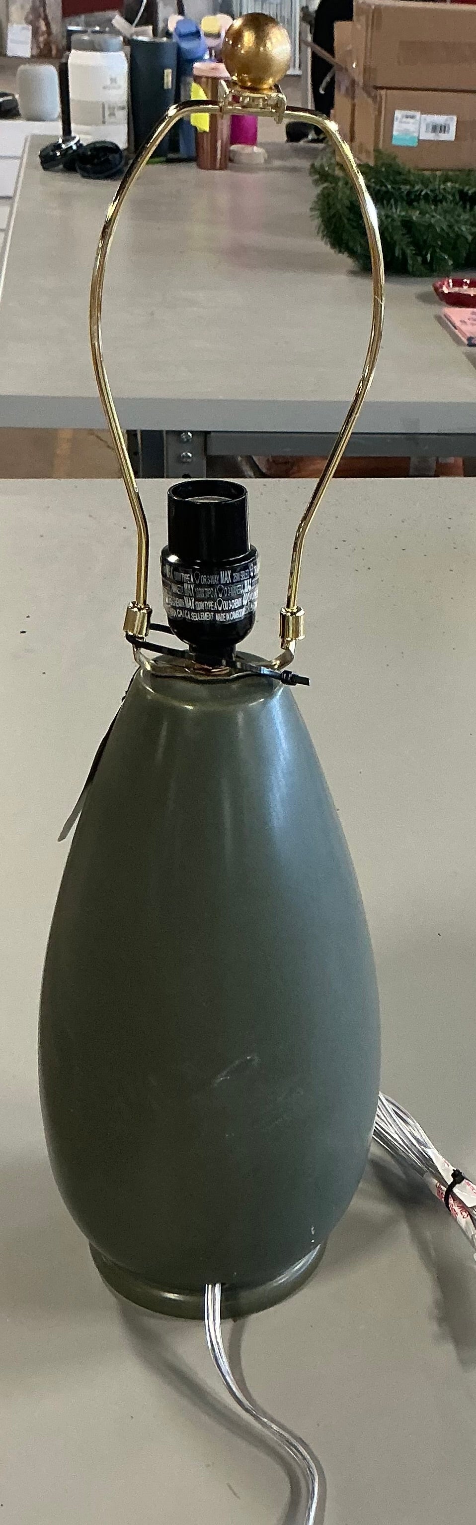 Wavy Shade Collection with Ceramic Base Table Lamp - Green - Threshold™ - MISSING SHADE (see pictures) - Minor Cosmetic Damage from Shipping