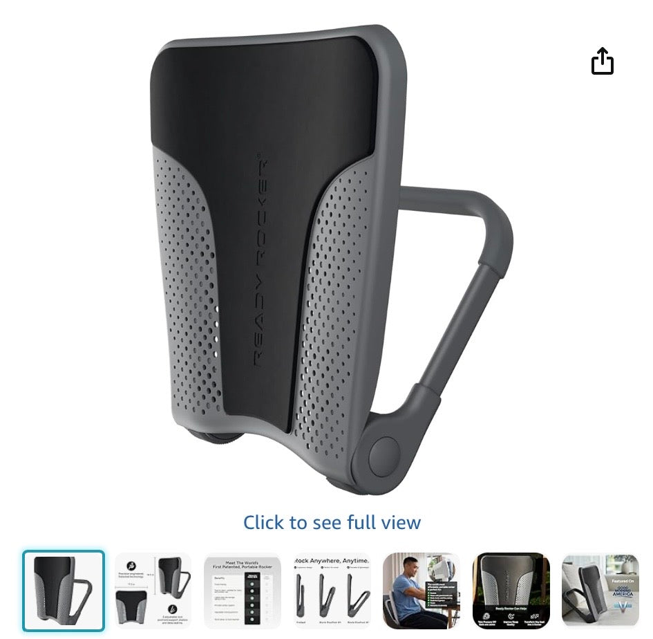 READY ROCKER Back Support | Adjustable Ergonomic Portable Rocker | Back Pain Relief & Relaxation | Back & Lumbar Support for Chair | Lightweight & Portable - Open Box