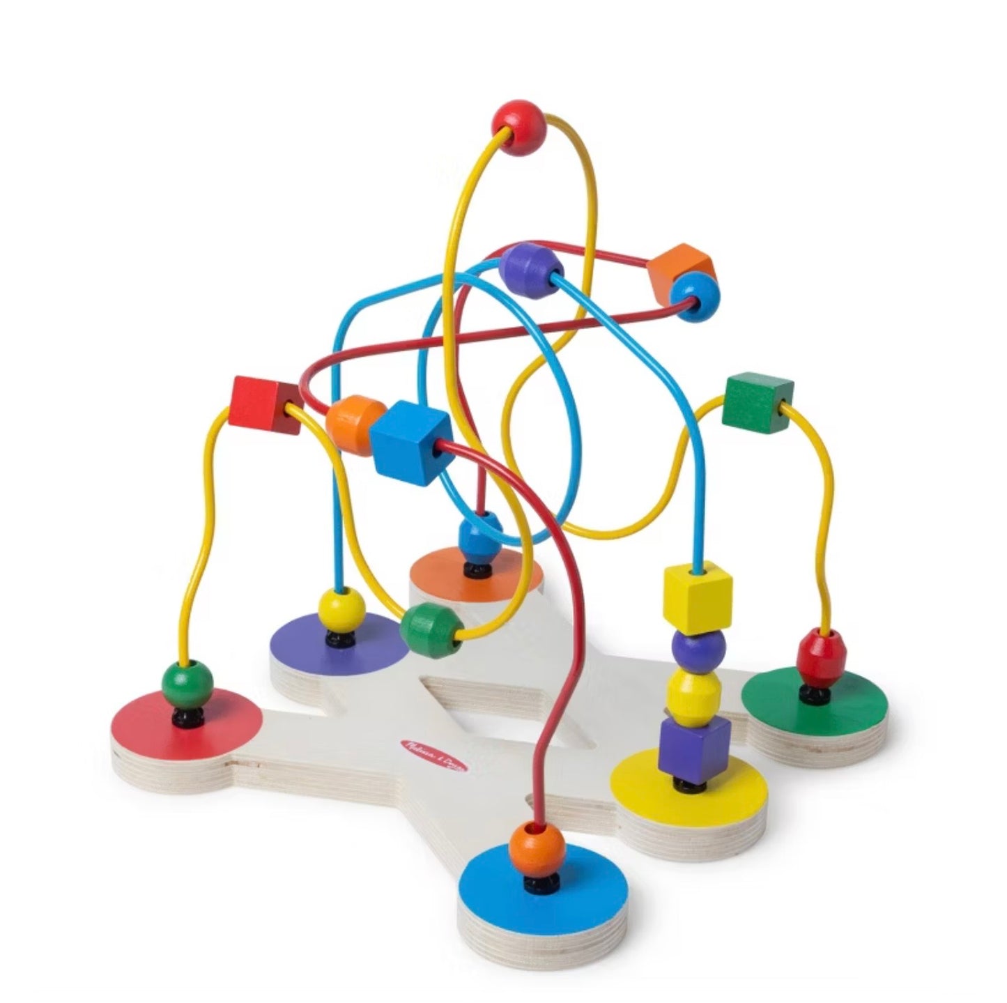 Melissa & Doug Classic Bead Maze - Wooden Educational Toy: Activity Play Center, Shapes & Colors, Metal & Plywood - Open packaging