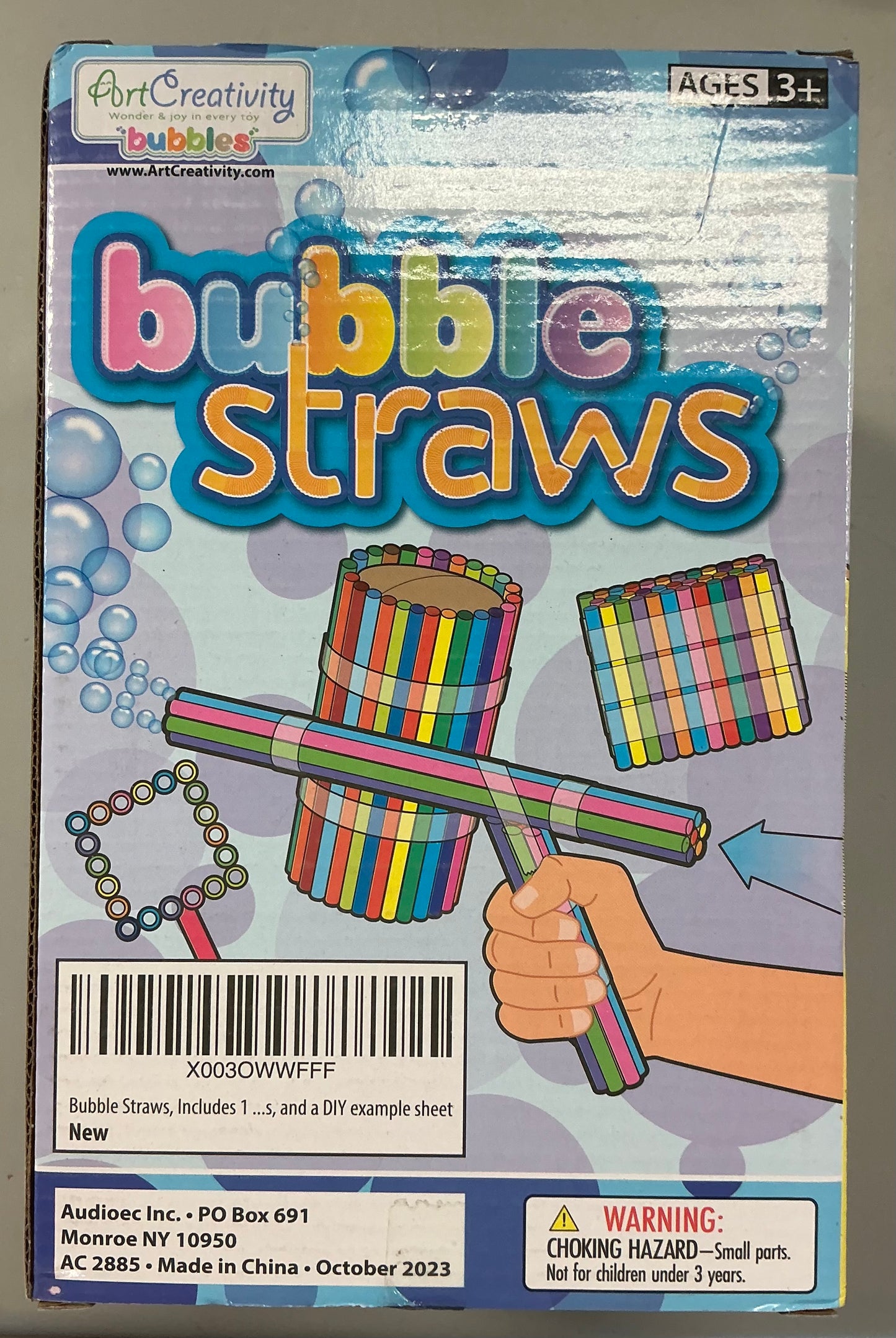 DIY Bubble Wand Craft for Kids - Set of 300 Straws, Bubble Solution and How-to Guide