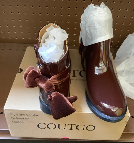 Girls Size 13-Coutgo Girls Ankle Boots Kids Bow Chunky Low Heel
Side Zipper Dress