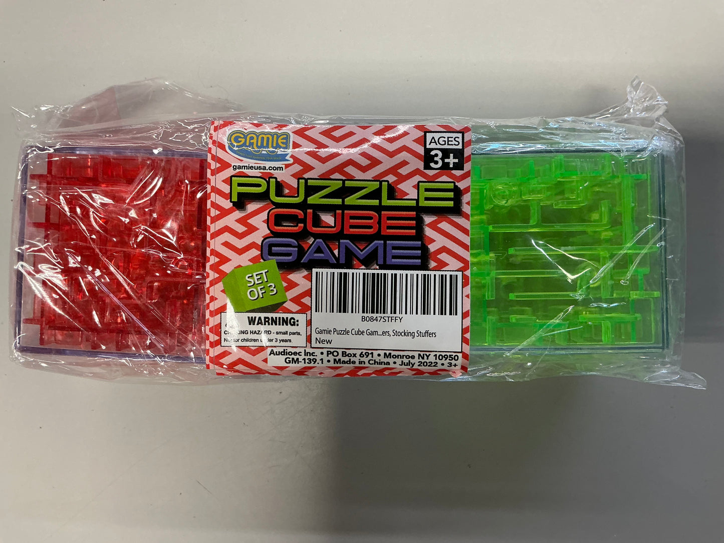 Gamie Brainy Maze Puzzle Cube Game, Set of 3, Maze Cube Puzzles
