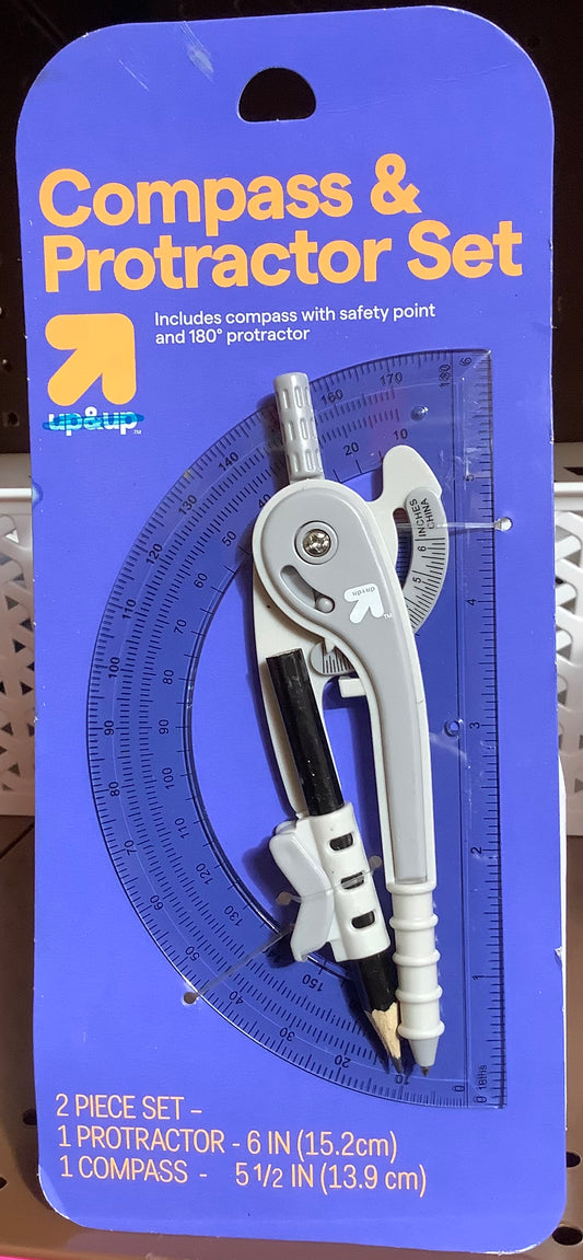 Compass and Protractor Set Gray