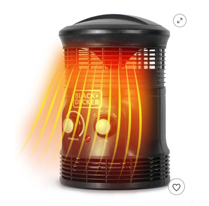 THRIFTY 70 - BLACK+DECKER 360-Degree Surround Heater and Fan Combo, For Desk Use, 2 Heat & Fan Only Settings, Adjustable Thermostat, BHDS156, Black - Open Box - USED (See Pictures)- FINAL SALE- NO RETURNS - AS IS