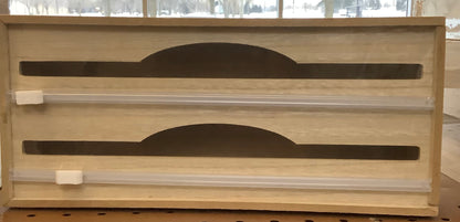 Dispenser with cutter for foil and Plastic wrap - wood