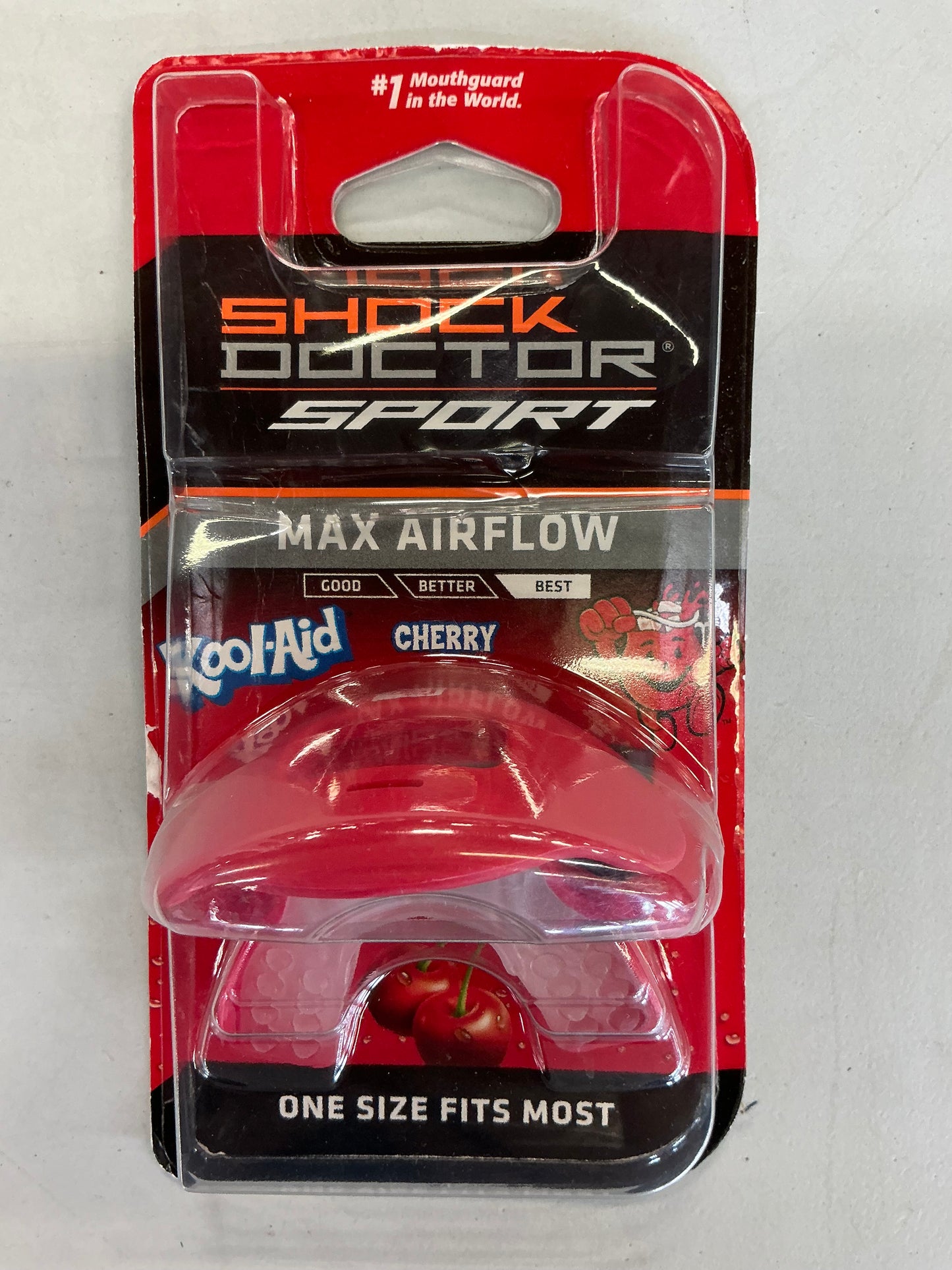 Shock Doctor Sport Gel Max Kool Aid Cherry - Adult: BPA-Free Strapless Mouth Guard