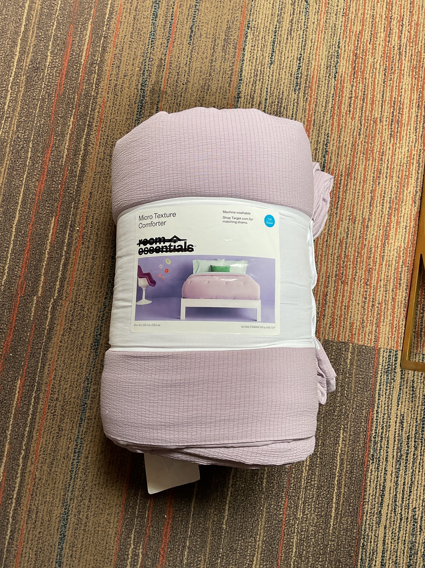 Micro Texture Comforter-(queen/full) light purple