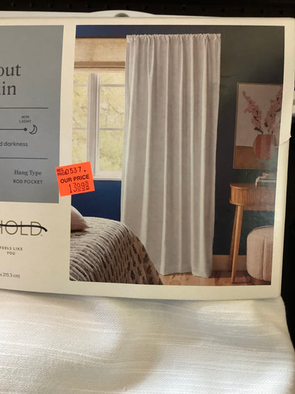 (Clearance)FINAL SALE 84” BLACKOUT CURTAIN 1-PANEL-NATURAL WHITE HENNA