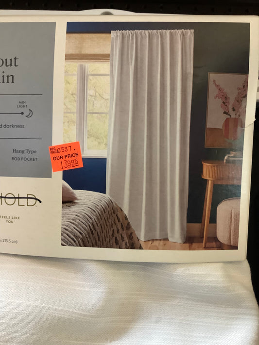 (Clearance)FINAL SALE 84” BLACKOUT CURTAIN 1-PANEL-NATURAL WHITE HENNA