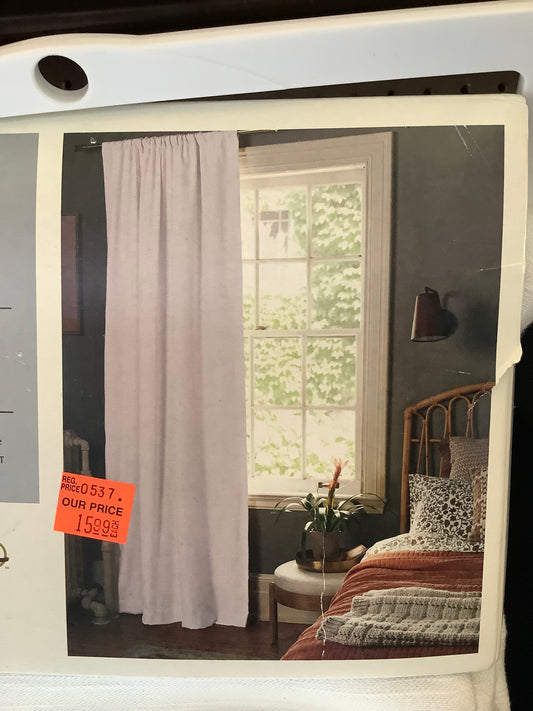 (Clearance)FINAL SALE 95” BLACKOUT CURTAIN 1-PANEL-NATURAL WHITE HENNA