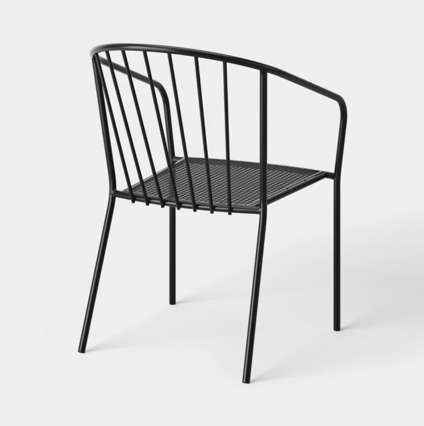 Wire Back Outdoor Patio Dining Stacking Chair - Black - Out of Box - FOR PICKUP ONLY