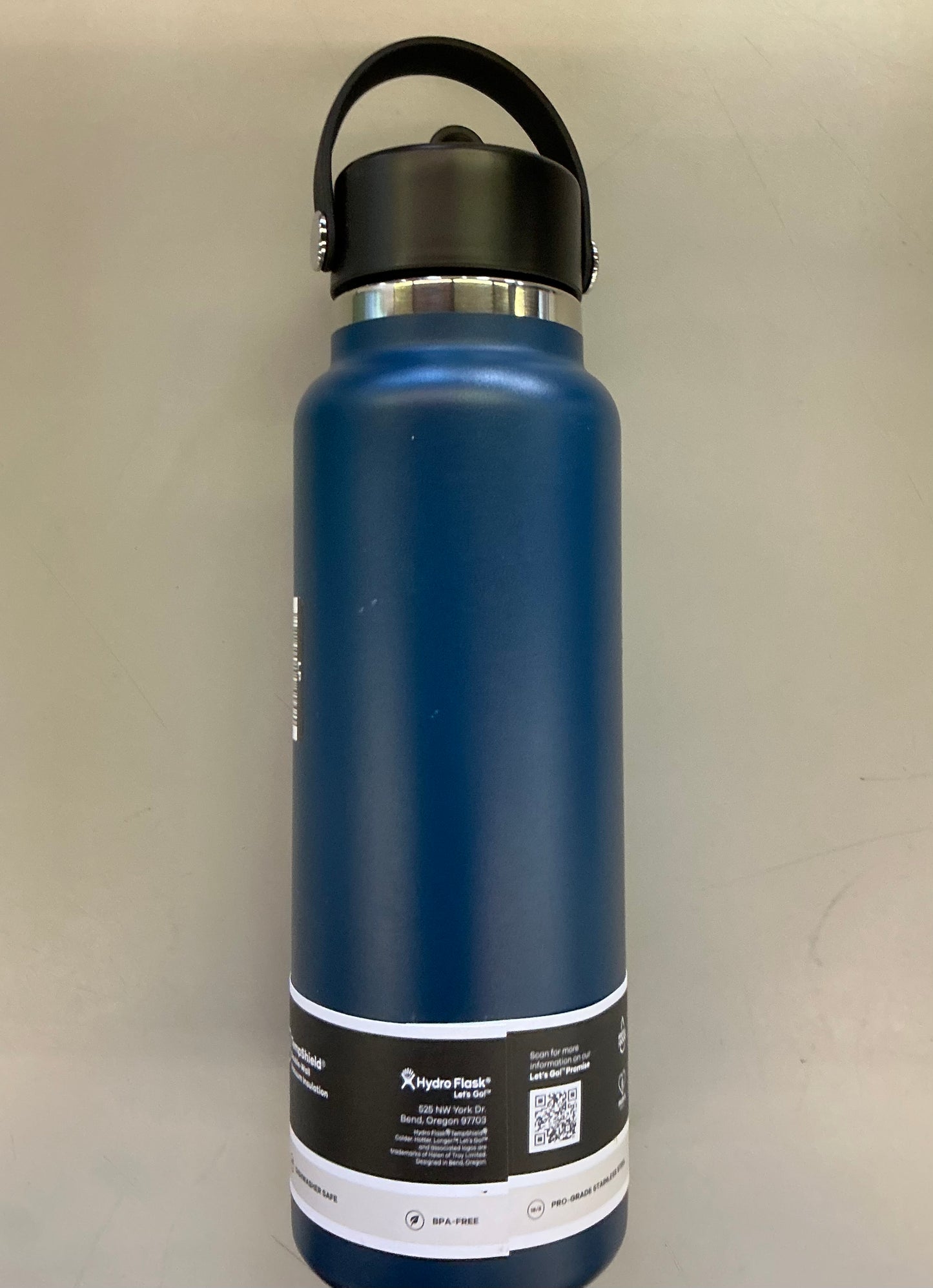 40 oz Wide Mouth with Flex Straw Cap Water Bottle - Harbor Blue - MINOR COSMETIC DAMAGE