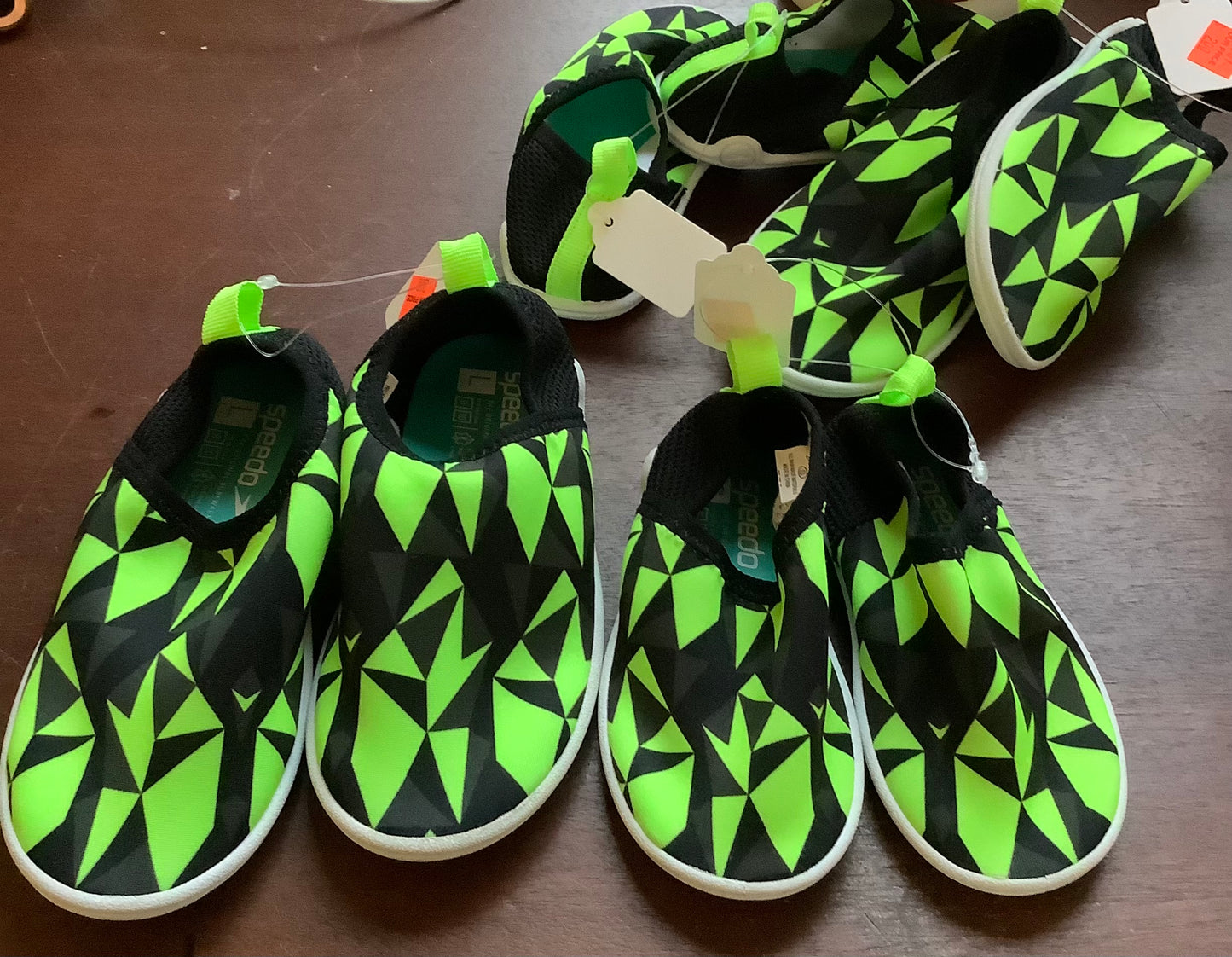 (Clearance)FINAL SALE Speedo Kids Water Bootie- Black/Neon Green
