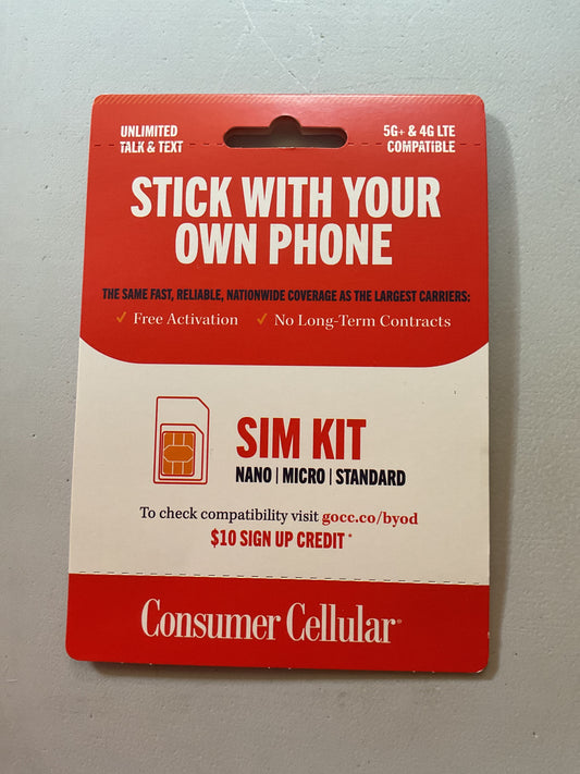 CLEARANCE- FINAL SALE - Consumer Cellular All-in-One SIM Kit