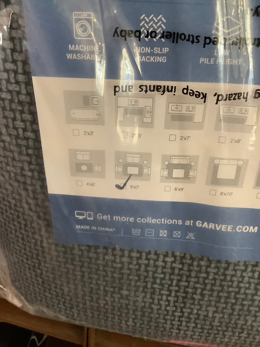 Blue 5 ft. x 7 ft. Washable Vintage Distressed Area Rug