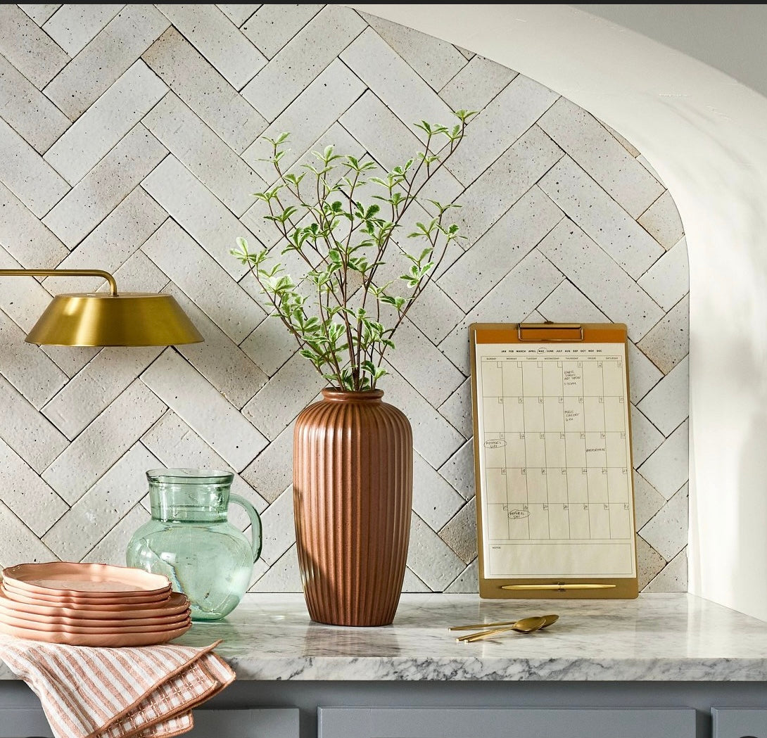 36" Faux Variegated Terminalia Leaf Branch