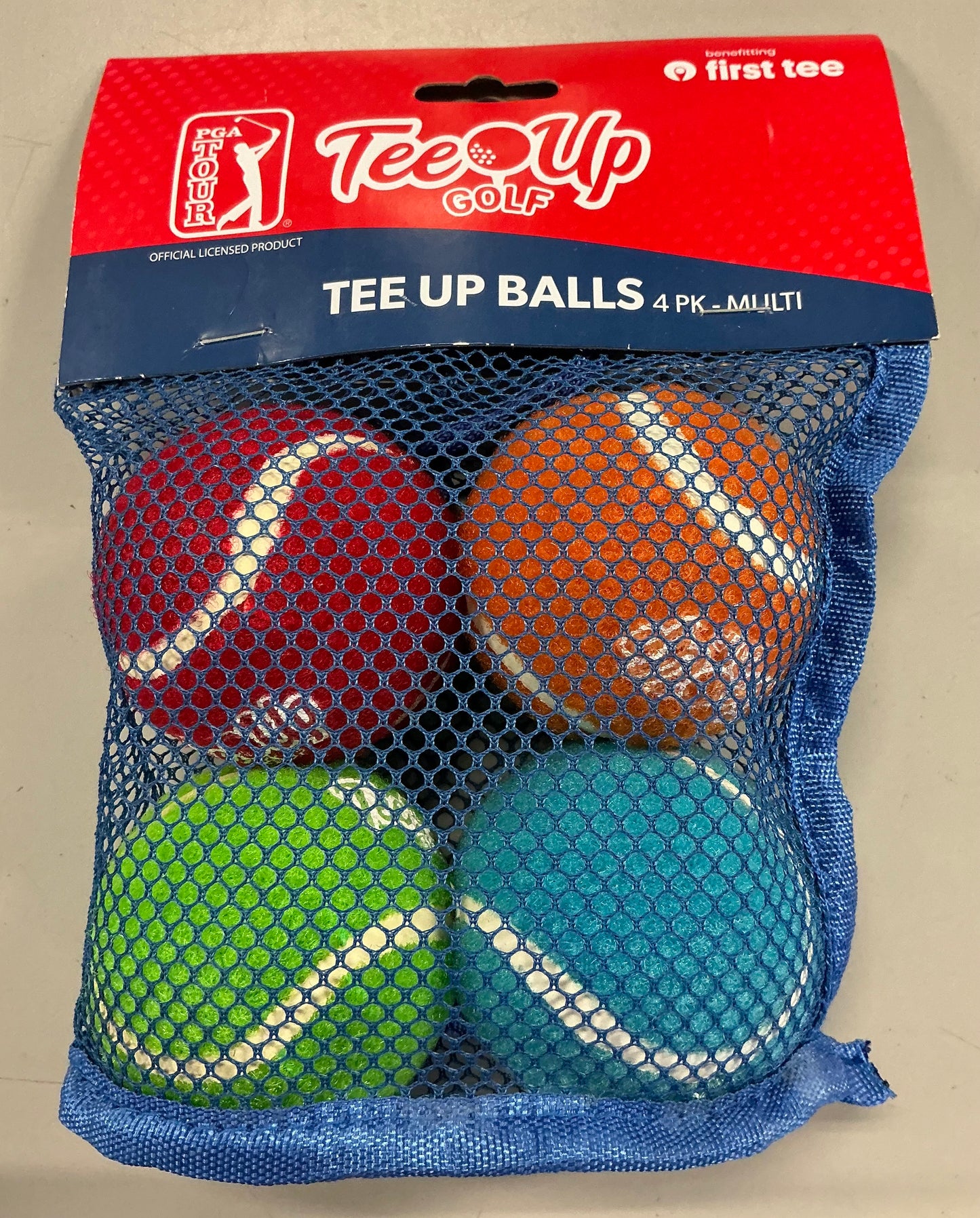 PGA Tour Tee-Up New Multicolor Sticky Golf Balls 4 Pack