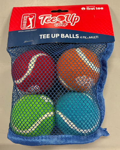 PGA Tour Tee-Up New Multicolor Sticky Golf Balls 4 Pack