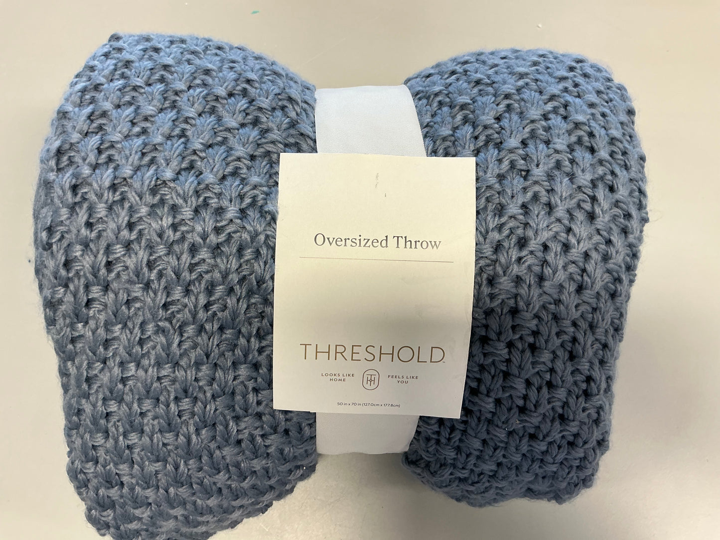Oversized Recycled Knit Throw Blanket - Midweight, Machine Washable, Cozy Home Accessory - 50”X70”