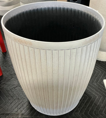 Weathered Ribbed Composite Indoor Outdoor Planter Pot - Off White - May Have Minor Cosmetic Damage (see pictures) - FOR PICKUP ONLY