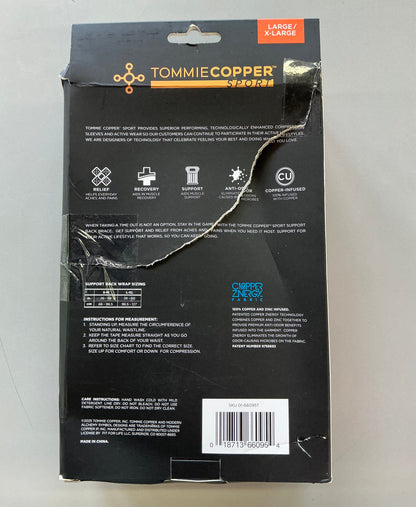 Tommie Copper Sport Comfort Back Brace - L/XL: Polyester & Spandex Support - Damaged Box (see pictures)