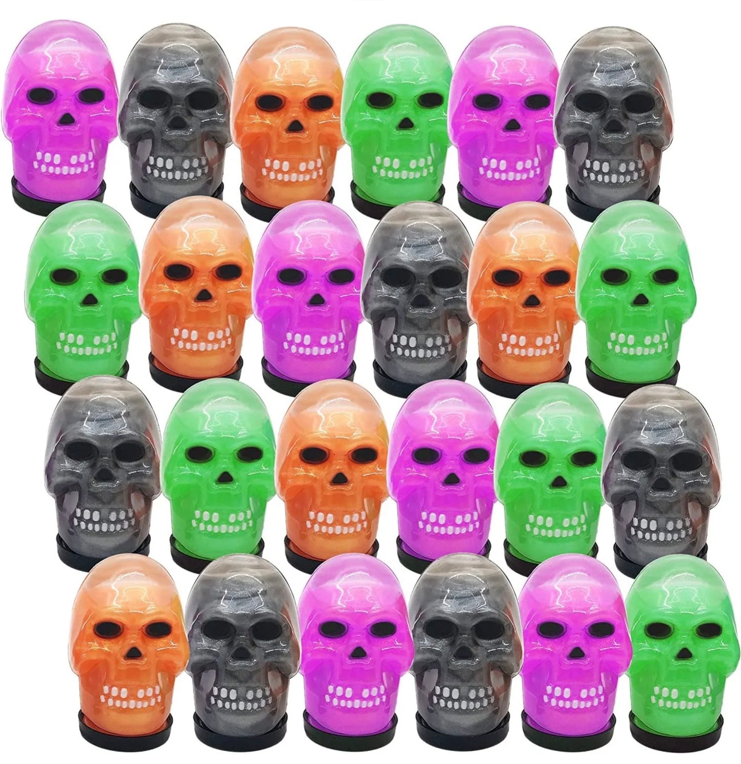 Skull Head Noisy Putty Halloween Toys, Set of 24