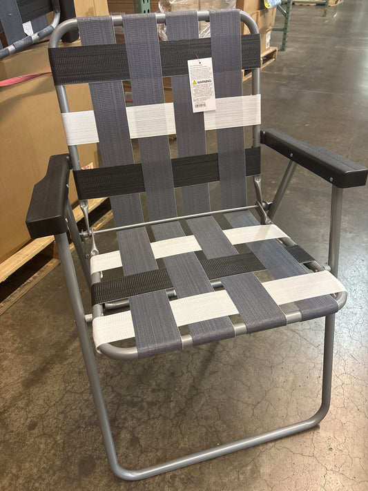Webstrap Folding Patio Chair Gray
