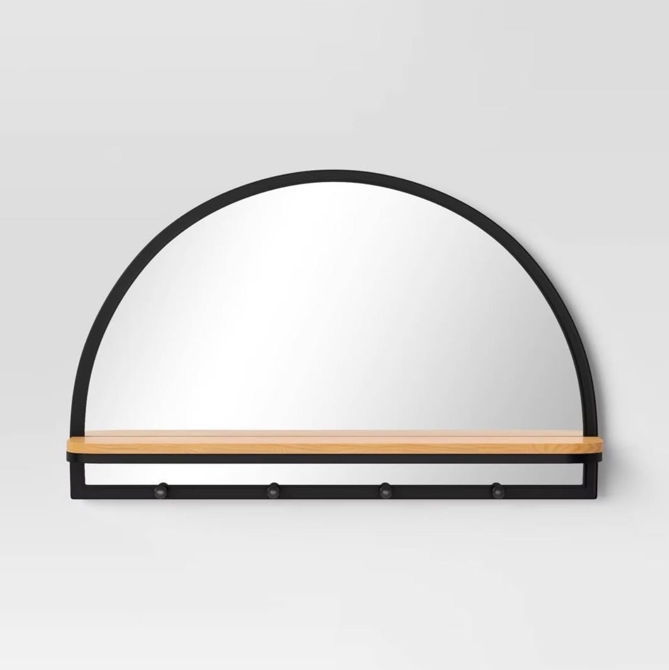 24x15 Arch Wall Mirror with Shelf and Pegs Brown/Black - Open Box (see pictures, may have some minor cosmetic damage) - FOR PICKUP ONLY