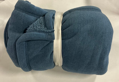 Chenille Throw Blanket with Faux Shearling Reverse Blue - Threshold™: Lightweight, Knitted, 50x70 inches, Machine Washable - Damaged Packaging (see pictures)
