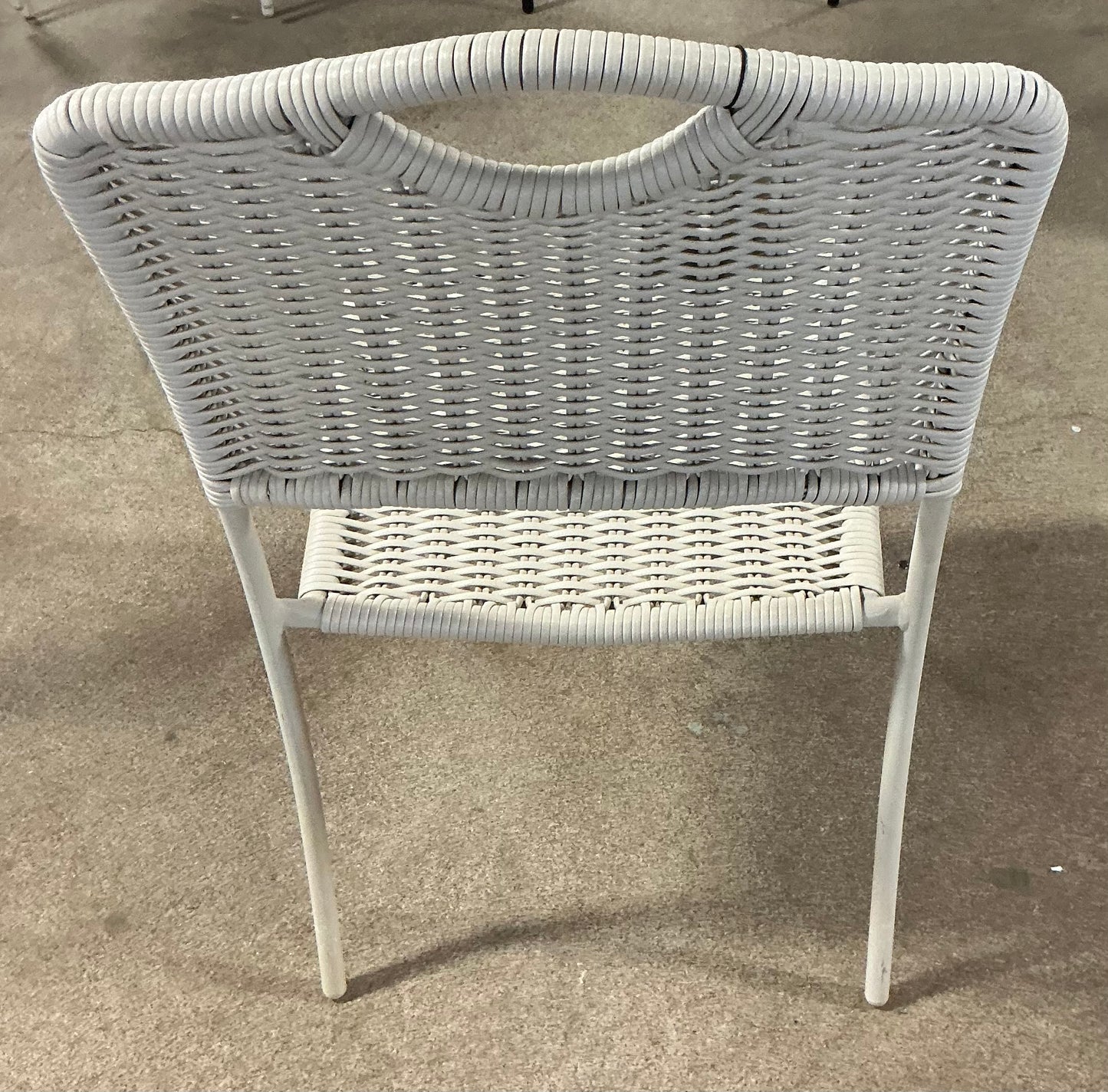 Monochromatic Rope Armless Patio Dining Stack Chair - Beige - Out of Box - FOR PICKUP ONLY