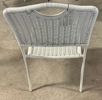 Monochromatic Rope Armless Patio Dining Stack Chair - Beige - Out of Box - FOR PICKUP ONLY
