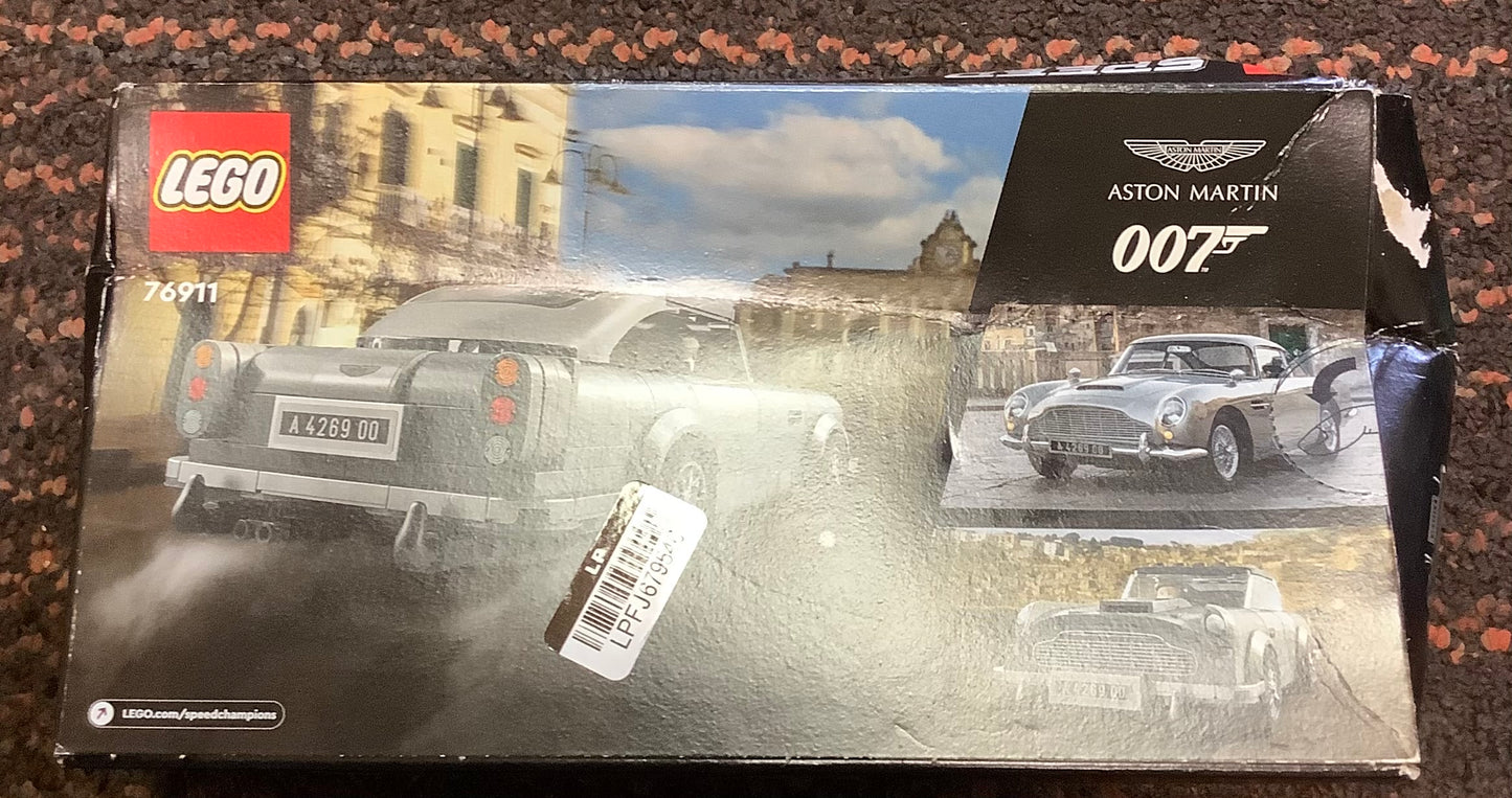 LEGO Speed Champions 007 Aston Martin DB5 76911 Building Toy Set Featuring James Bond Minifigure, Car Model Kit, DAMAGED BOX, AS IS