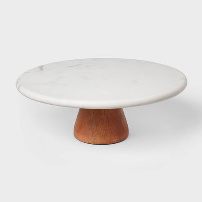 Manchester - Marble and Wood Cake Stand - Threshold™ - Minor Cosmetic Damage (see pictures) - FOR PICKUP ONLY
