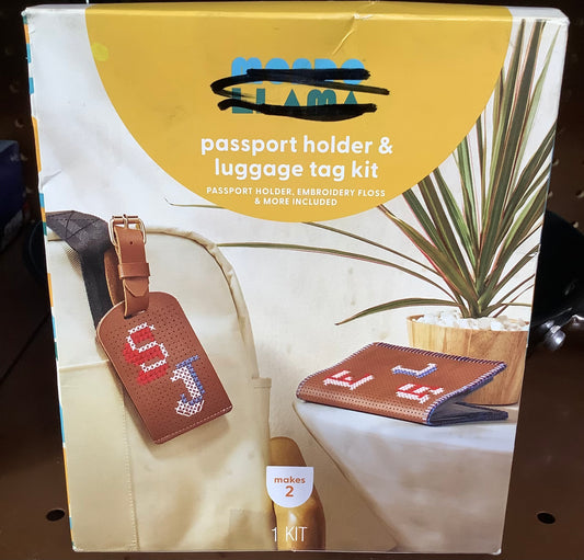 Custom Cross Stich Passport Holder & Luggage Tag Craft Kit