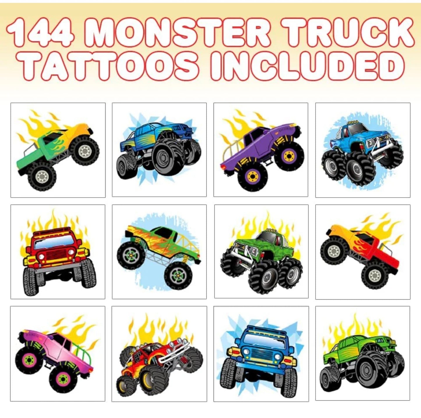 Temporary Tattoos - Bulk Pack of 144 Tattoos in each Assorted Design, Non-Toxic 2" Tats
