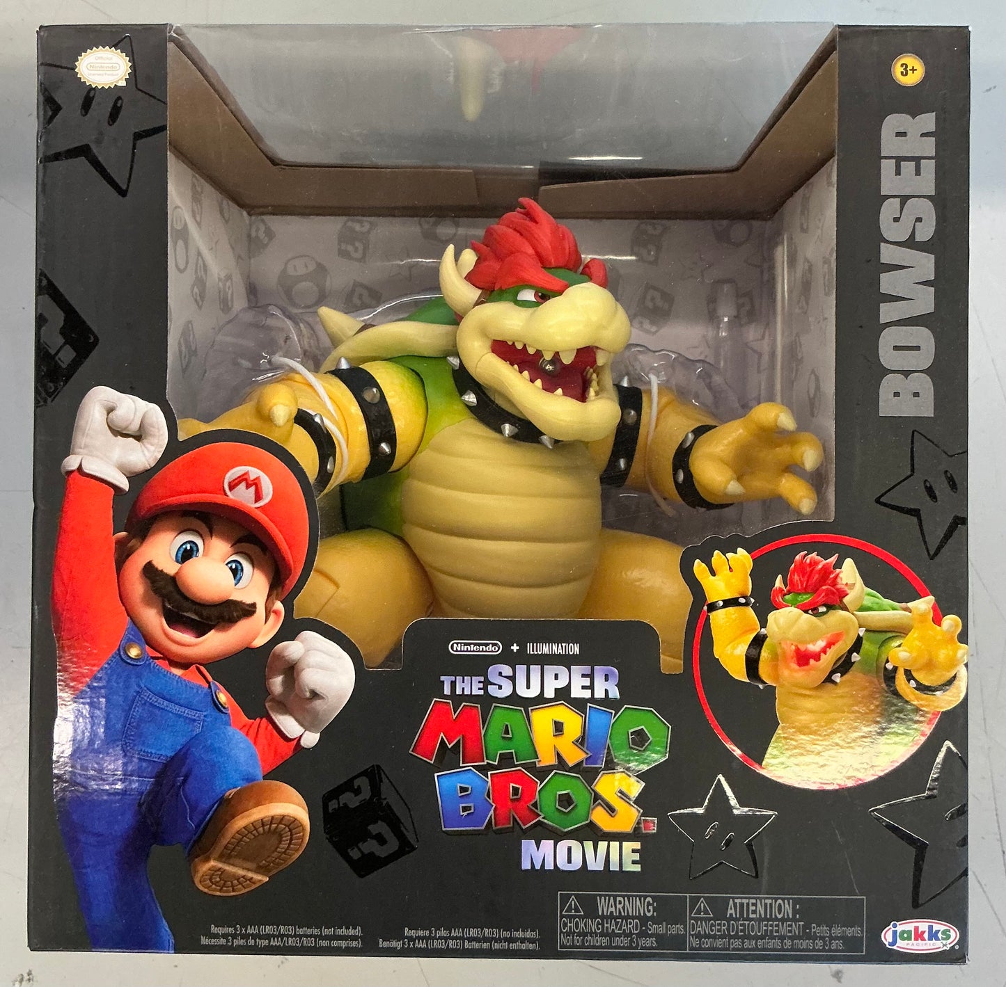 Nintendo The Super Mario Bros. Movie Bowser Figure with Fire Breathing Effect - Damaged Box