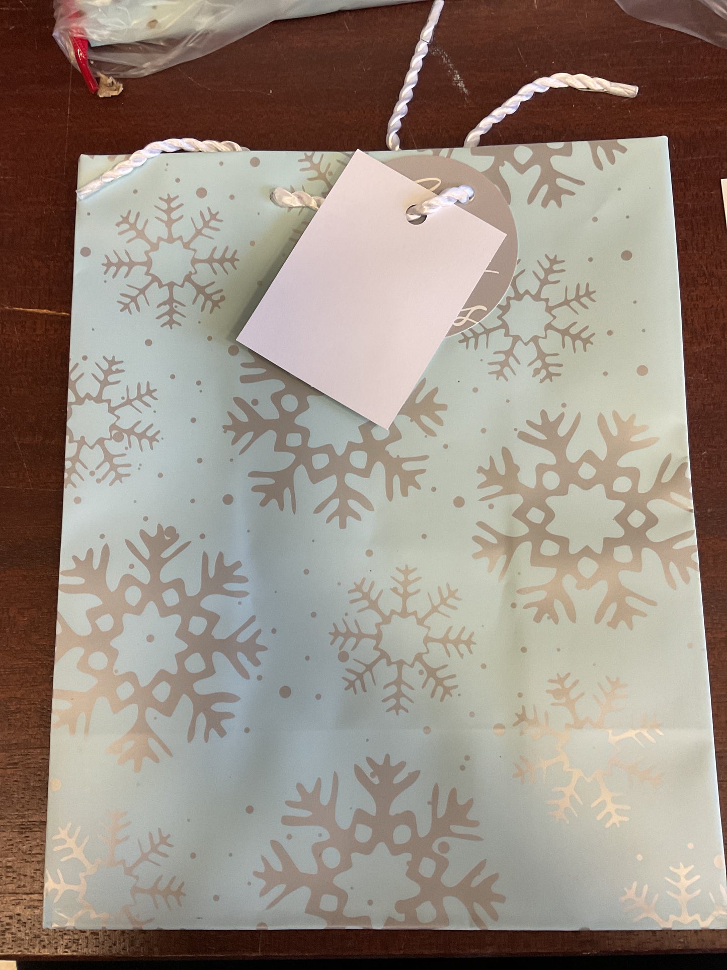 Christmas Snowflake Gift Bag with Tissue Paper