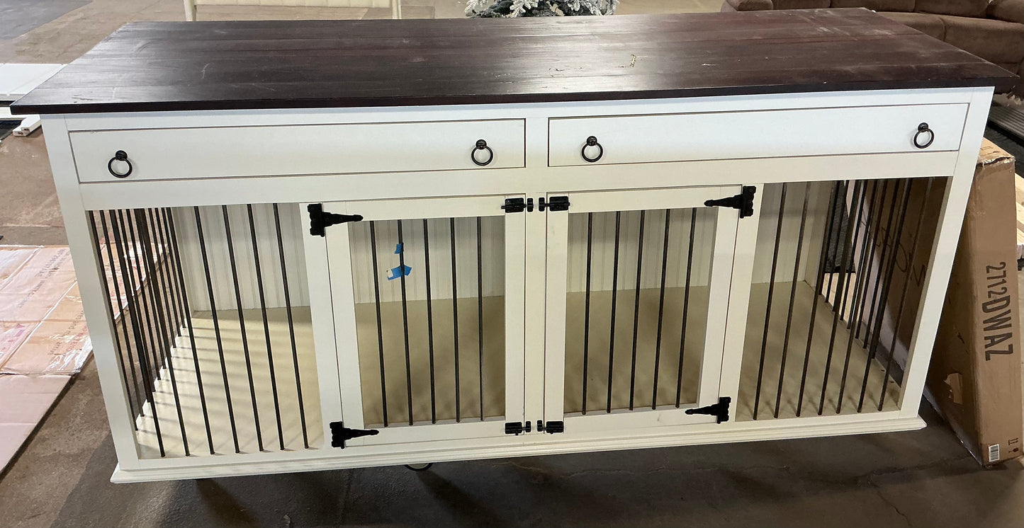 THRIFTY 70 - Large Dog Crate And Divider - Open Box - USED/DAMAGED, MISSING BARS (See Pictures)- FINAL SALE- NO RETURNS - AS IS
