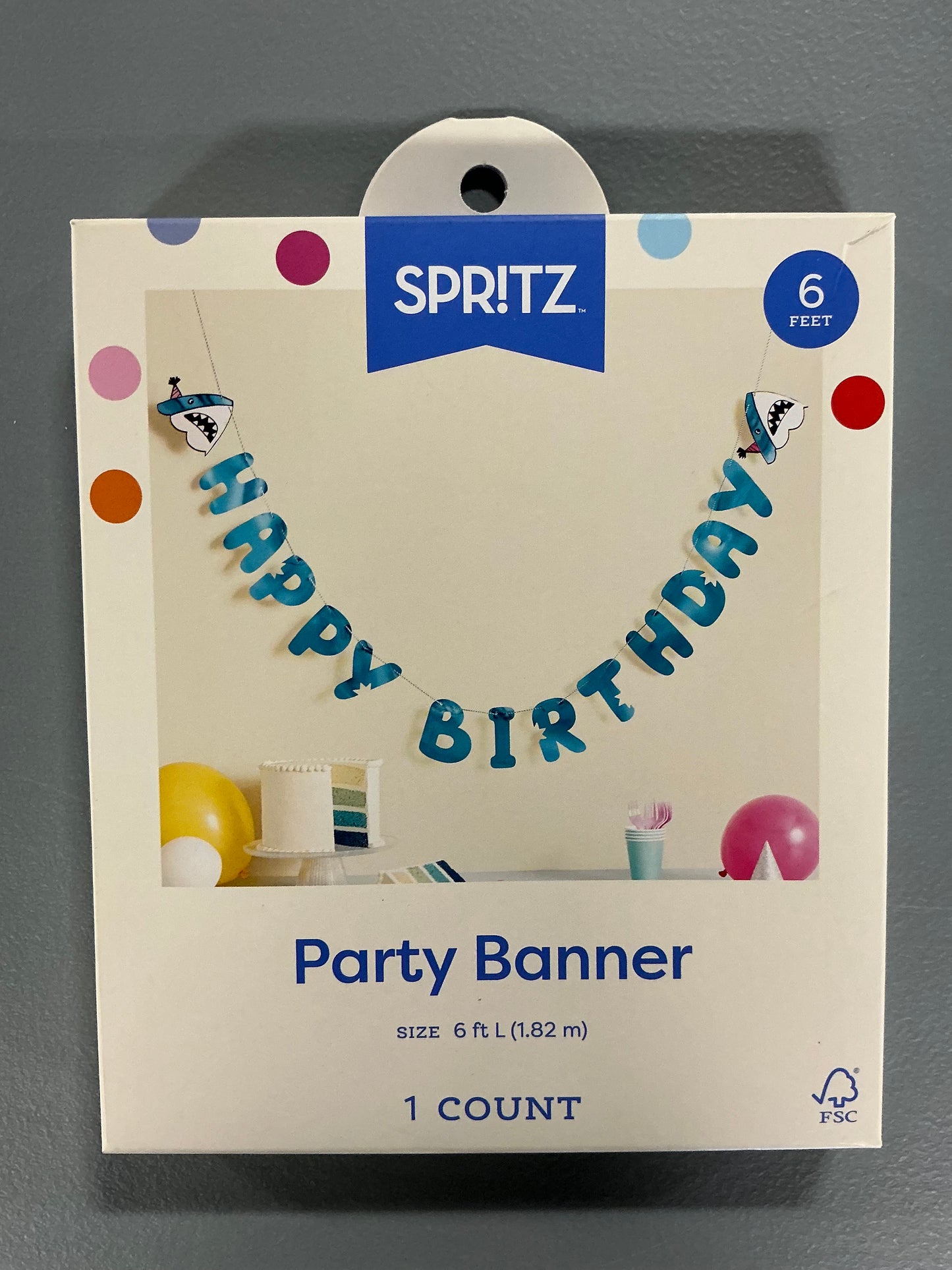 Shark Party Bundle (includes 6 Shark Balloons, 6 Shark Surprise Boxes, 2 packs of Party Favor Blowers (6 count each) and 1 “Happy Birthday” Banner)
