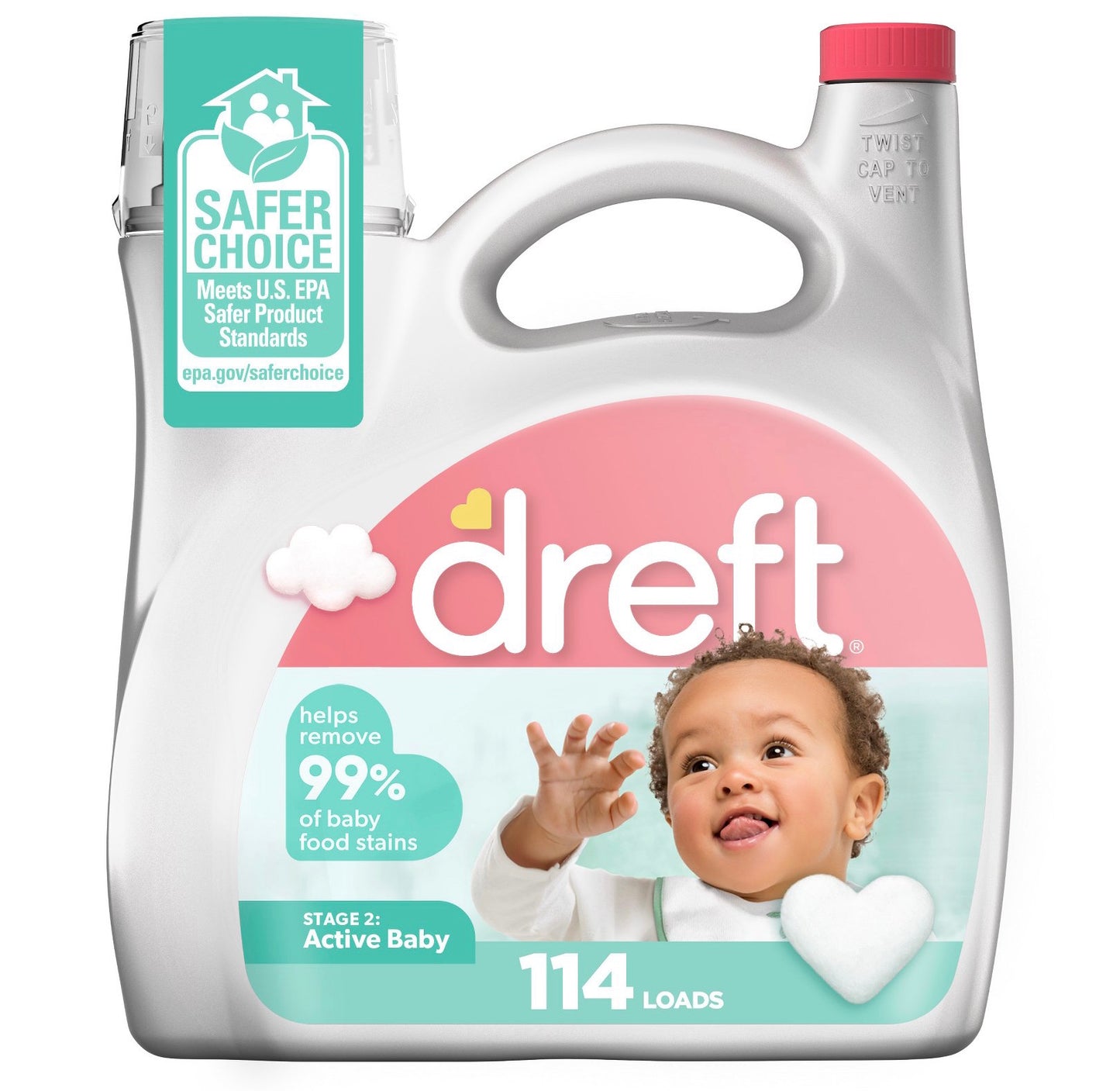 Draft active baby liquid laundry detergent- 165 fl oz.
