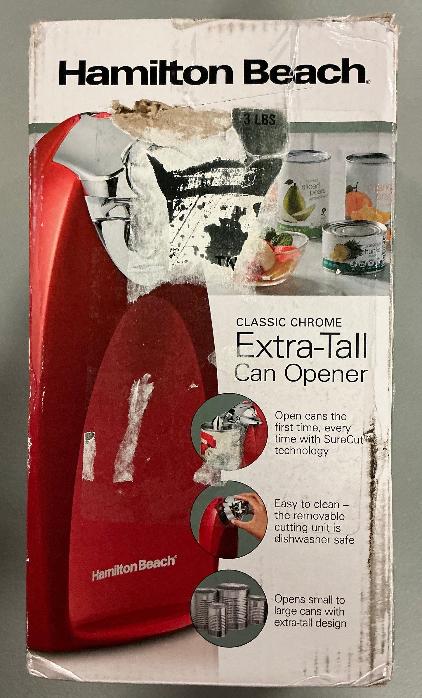 Hamilton Beach® Classic Chrome Heavyweight Can Opener in Red - Open Box - Damaged Box