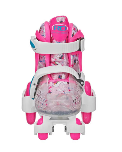Roller Derby Sport Kids' Roller Skate - Unicorn Pink/White M: Adjustable Size, Padded Collar - Open Box