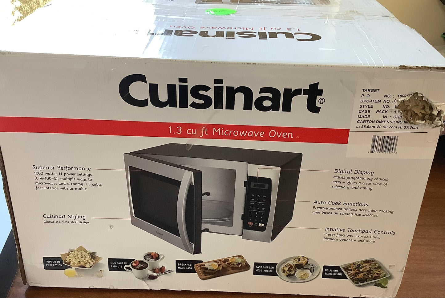 (CLEARANCE) Cuisinart 1.3 cu ft Microwave Oven: Countertop, 1000W, 11
Power Levels, Child Lock, Digital Display, Black