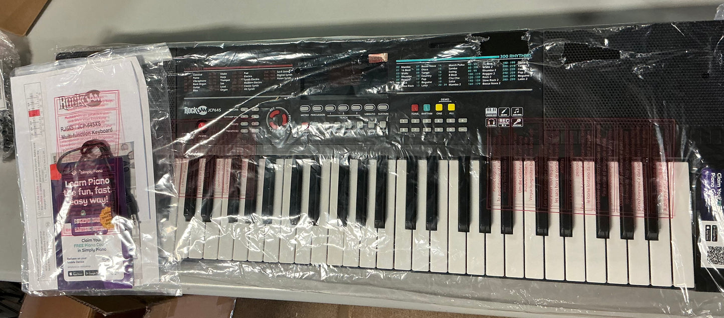 Rockjam 61 key Electric LED 4pc Keyboard - Open Box