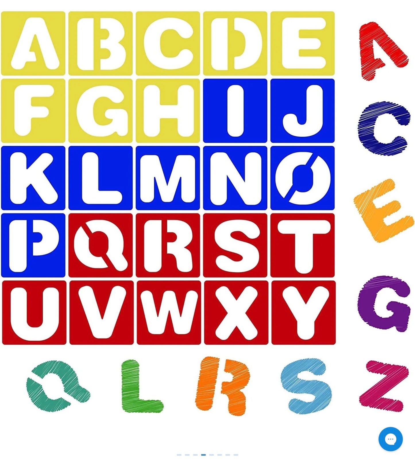 Alphabet Letter Stencil Set - Painting, Lettering and Drawing Templates - Large Plastic ABC Stencils- Includes 4”, 6” & 8” Size letters