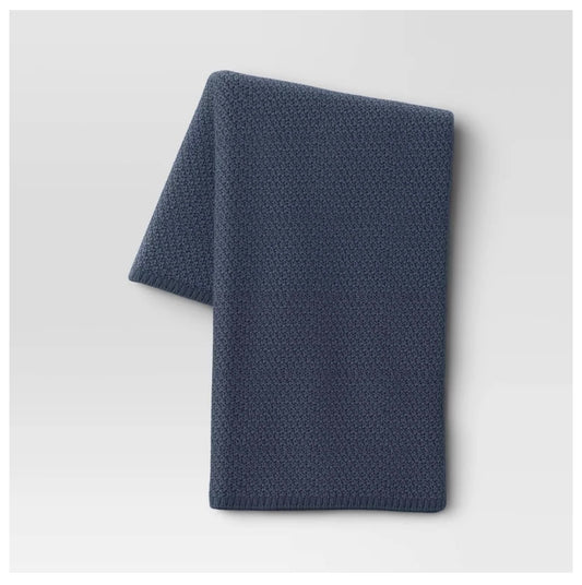 Oversized Recycled Knit Throw Blanket - Midweight, Machine Washable, Cozy Home Accessory - 50”X70”